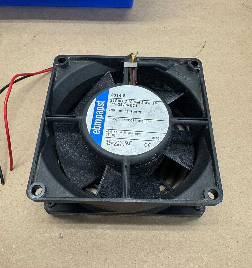 Used Ebm-papst 3314S Cooling Axial Fan, 24V, 100mA, 2.4A