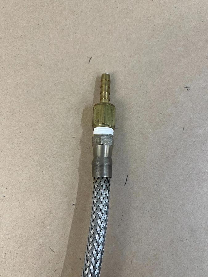 Used Senior Flexonics Flexible Stainless Steel Braided Hose, 304-1/4, 3'