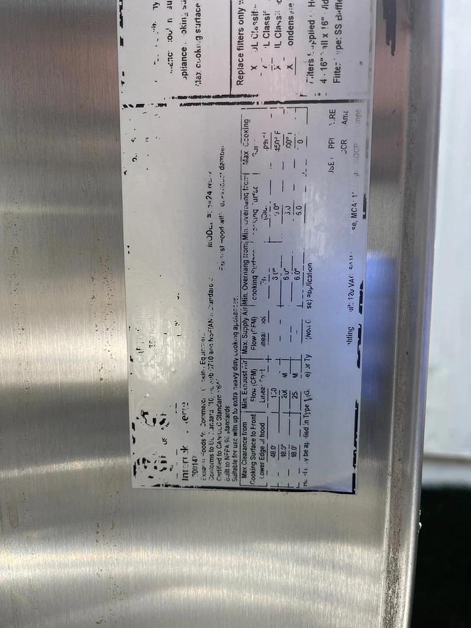 Used Captiveaire Systems 5424 ND-2, 6' Commercial Exhaust Hood - Stainless Steel