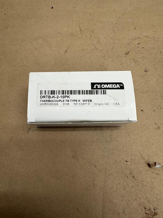 Used OMEGA DRTB-K-2-10PK Thermocouple TB Type K W/FEM, 10 Pack