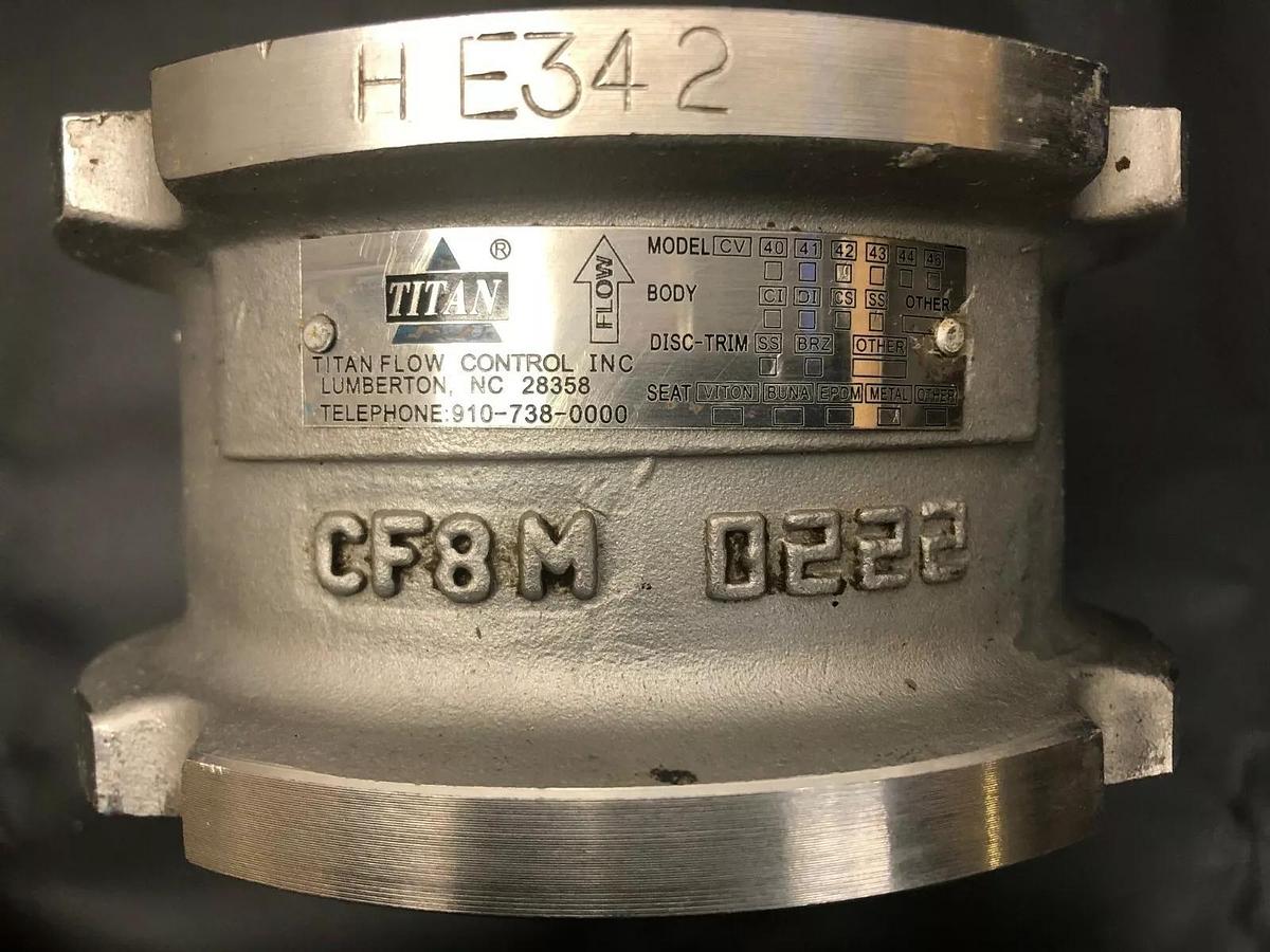 Used Titan Flow Controls CV42-SS, Stainless Steel Dual Disk Check Valve Flange