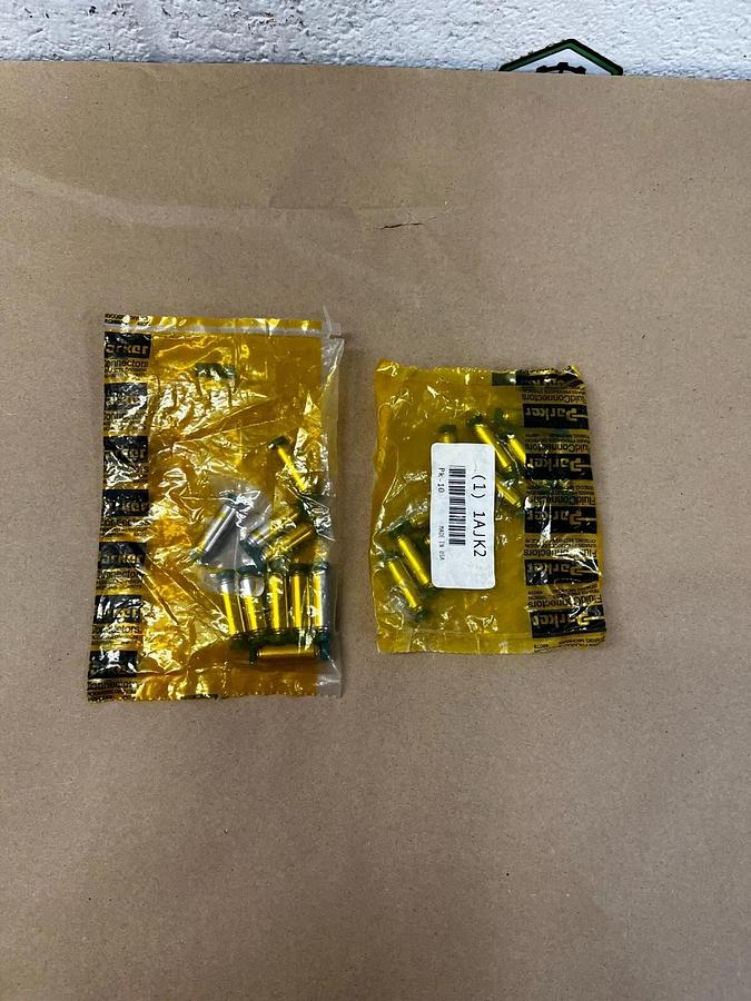 Parker 1AJK2 (Pack of 10) Brass Fluid Connector - Lot of 2