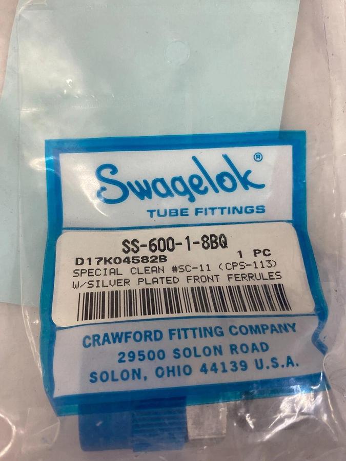 Used Swagelok SS-600-1-8BQ, SS-600-1-12BQ Silver Plated Front Ferrules - Lot of 2