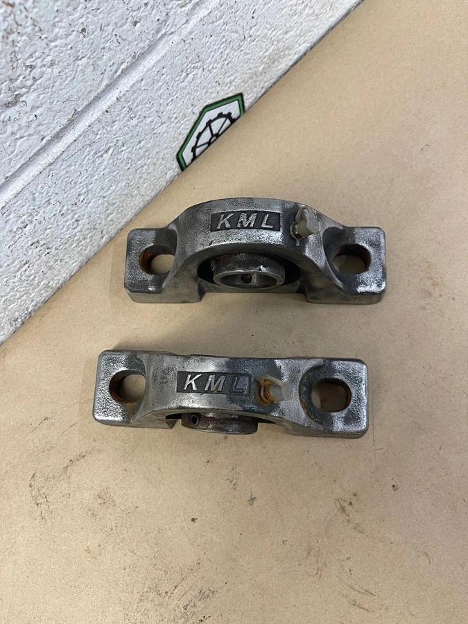 Used KML PE206 Pillow Block, w/ UC206-19 Bearings - Lot of 2