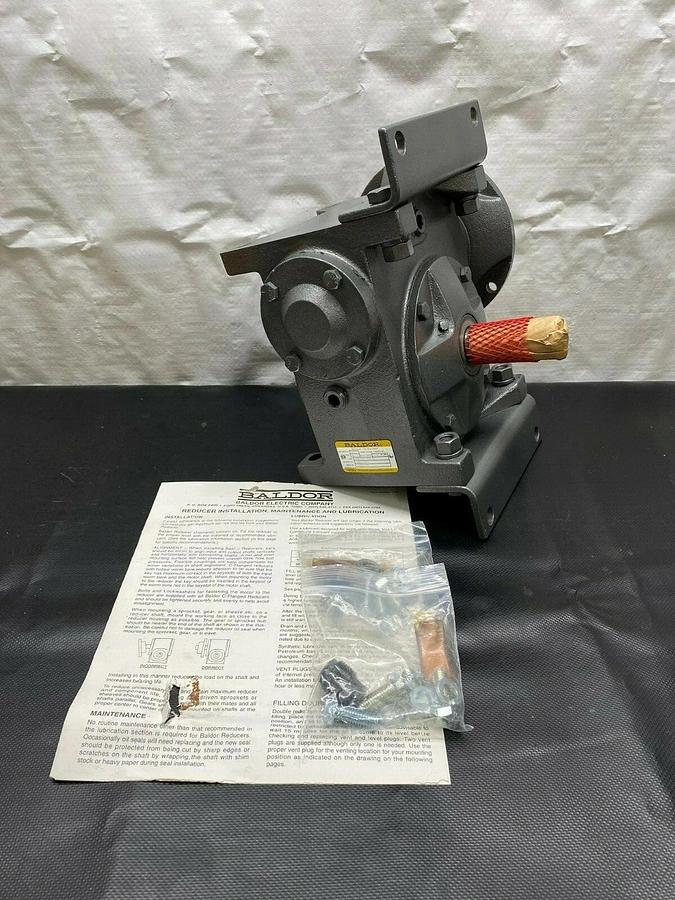 Used Baldor SVF258-15B-B Right Angle Worm Gear Speed Reducer, Ratio 15:1
