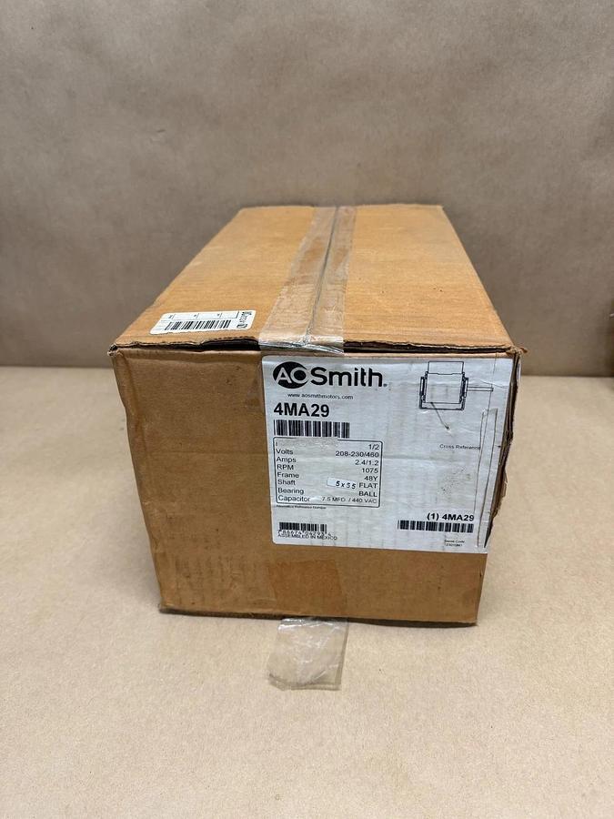 Used AO Smith 4MA29 1/2Hp, 1075Rpm, Single Phase Motor *FACTORY SEALED*