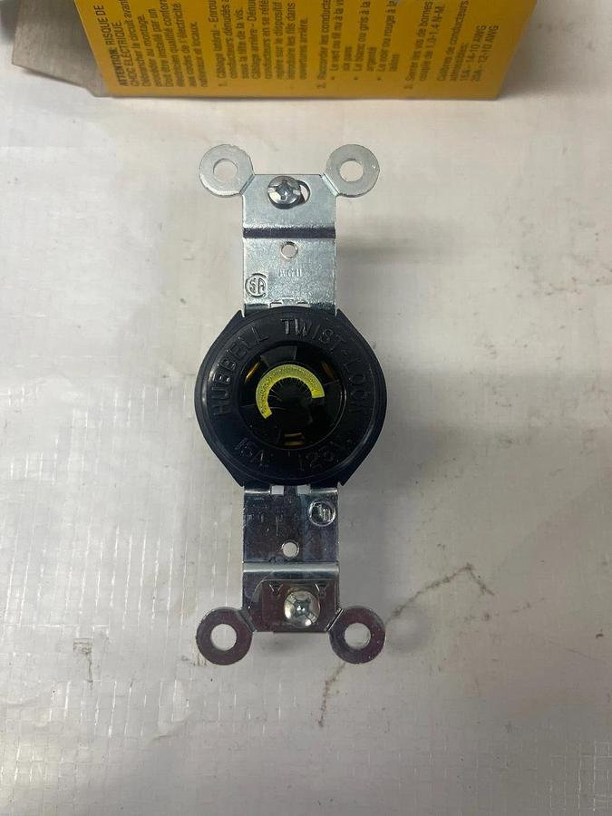 Hubbell HBL4710 Twist-Lock, 15 A, 125 V, Single Receptacle, 2 Pole