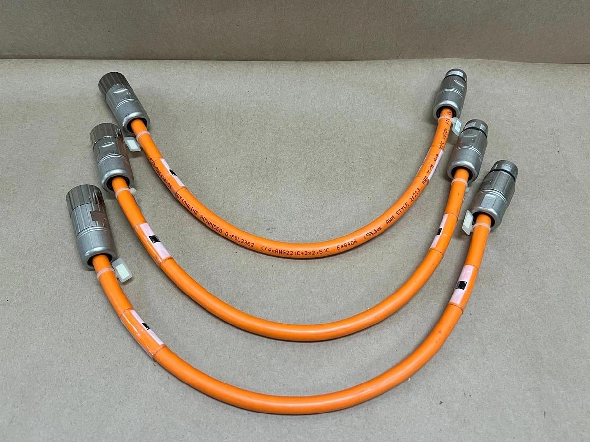 Used Kollmorgen CCNN1-025-00M40-00 3x2, 5mm2 Network Cable - Lot of 3