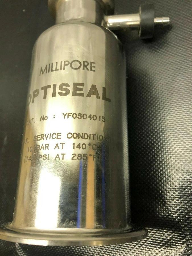 Used Millipore YFOSO4O15 Stainless Steel Optiseal Filter Housing, 10 BAR @ 140°C