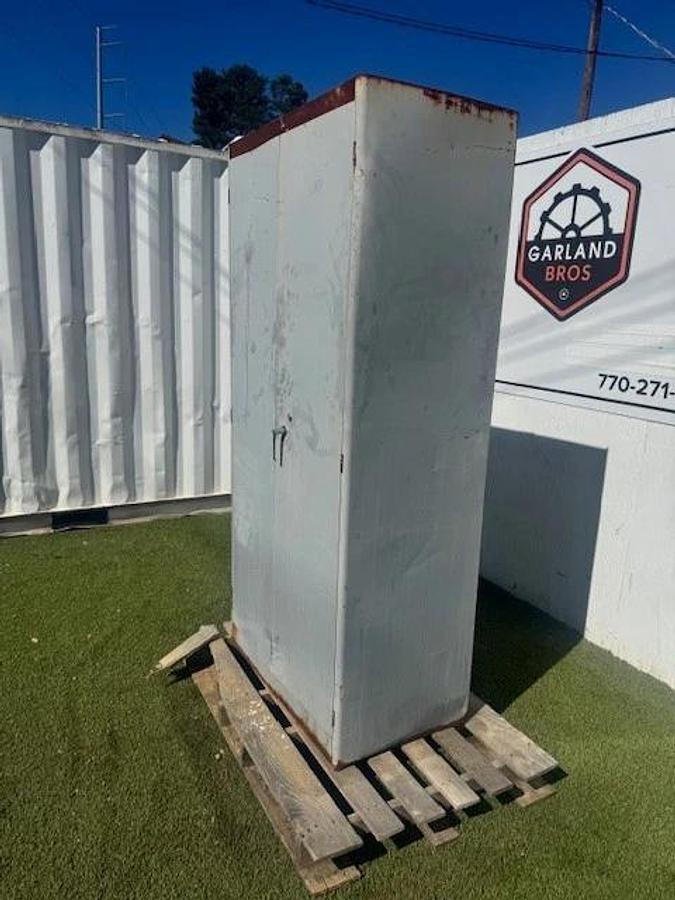 Used Industrial Storage Cabinet 2-Door, 4-Shelf Cabinet W:36” D:20” H:72” w/Mirror