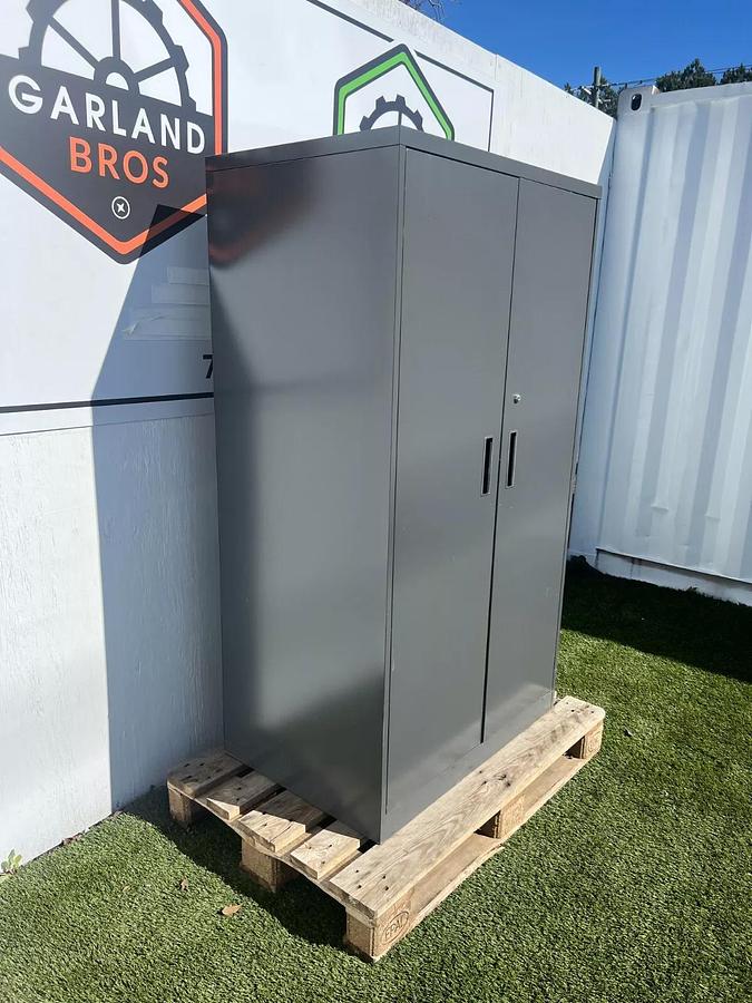 Used Steelcase 2 Door Storage Cabinet, W:36” D:24” H:63.75” - no key