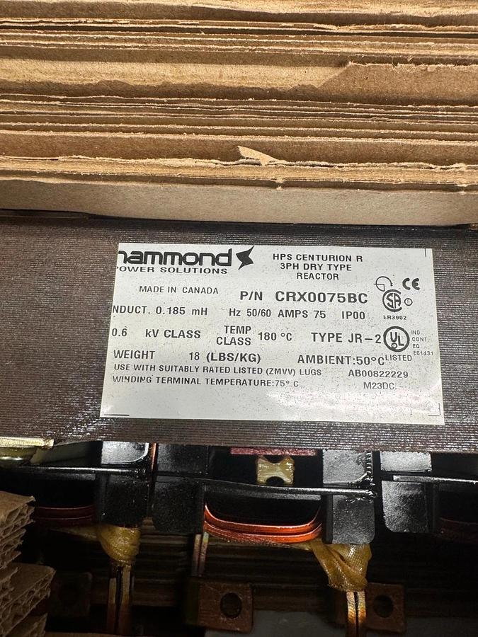 Used Hammond CRC0075BC Dry Type Line Reactor, 75A *NEW*