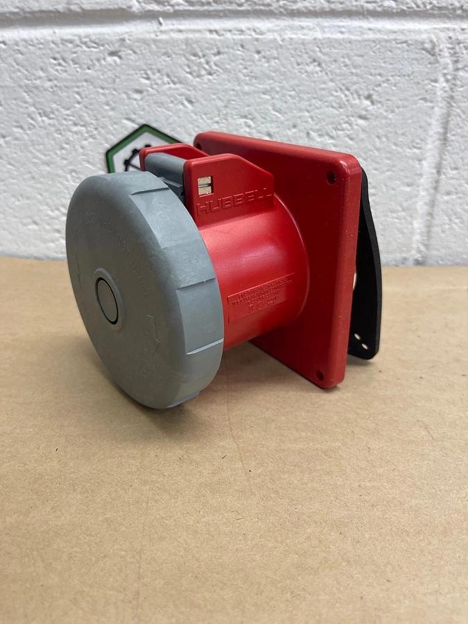 Used Hubbell HBL460R7W Pin & Sleeve Receptacle, 60A, 480V, 3 Phase