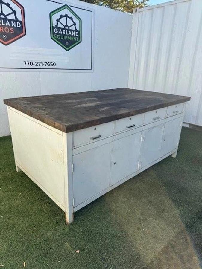 Used Dimmetal Industrial Shop/Storage Desk & Table, 4-Drawer, W:78-3/4” D:46” H:36”