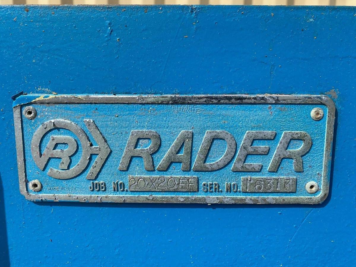 Used Rader 20x20 EF Rotary Airlock Feeder