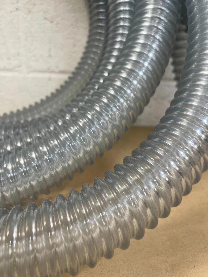 Used Heavy Duty Flexible PVC Dust Collection Hose, 1-1/2” Lot of 2