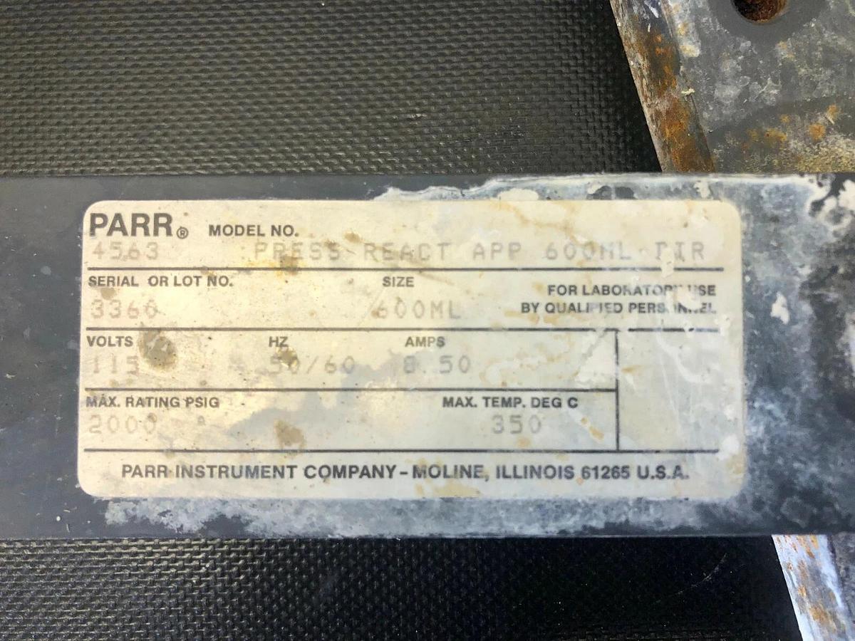 Used Parr Instrument A2230HC3EB Heater Assy, Parr 4563 Motor and Stand