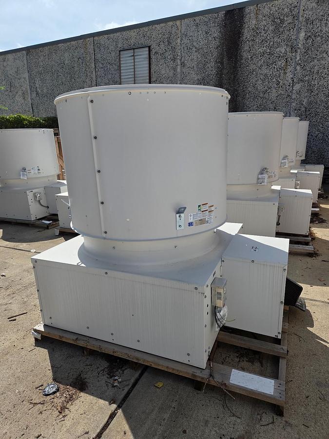 Used Hartzell Fan VA29-BD 29” Axial Inline Fan w/ 20Hp Motor @ 1755RPM, 575V