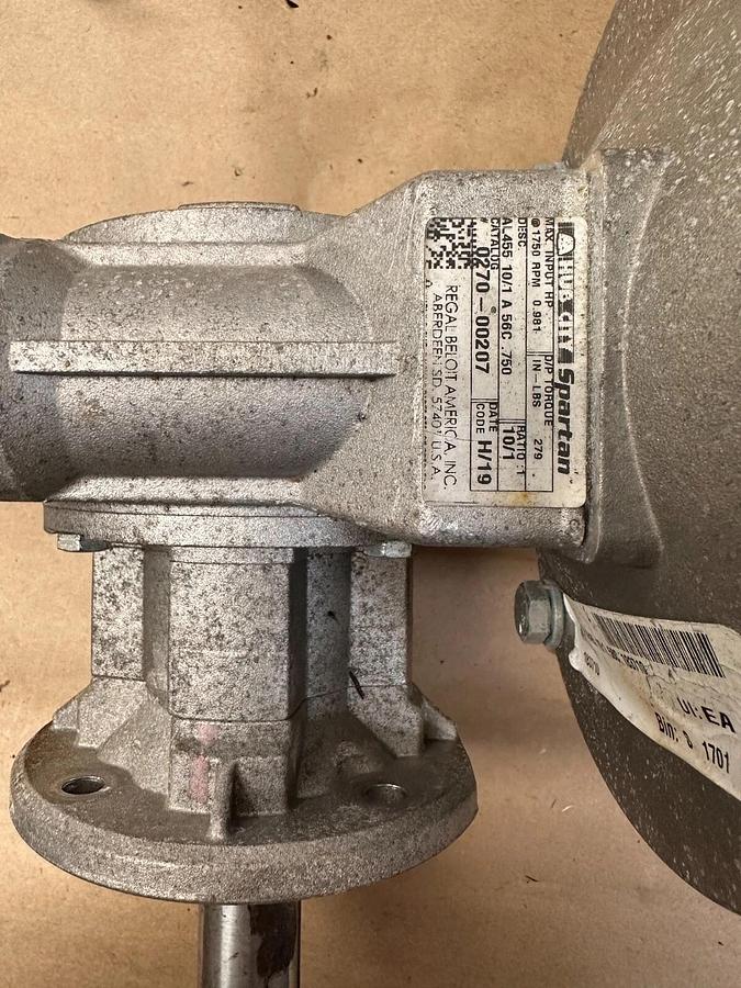 Used Baldor Reliance VWDM3538 0.5hp 230/460V 1.6/.8A Washdown Duty Motor, Gear Box