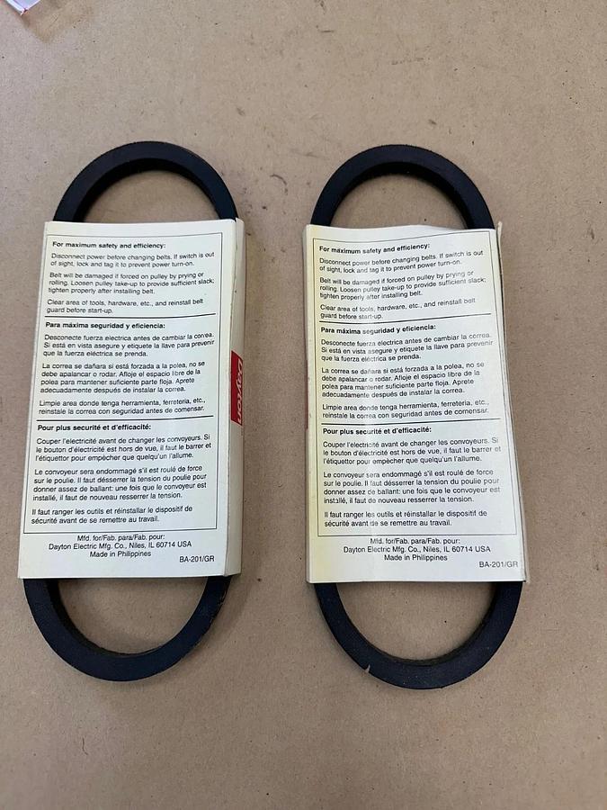 Used Dayton 4L220H V-Belt*NEW* Lot of 2