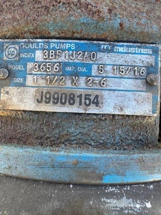 Used Goulds 3656 (Size 1 1/2x2-6) 3BF1J2A0, Baldor JMM3212T, 5 Hp Motor @ 3450RPM