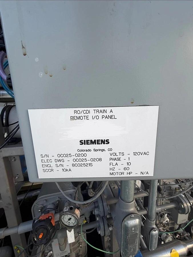 Used Siemens-Built Industrial RO/CDI Water Purification Skid