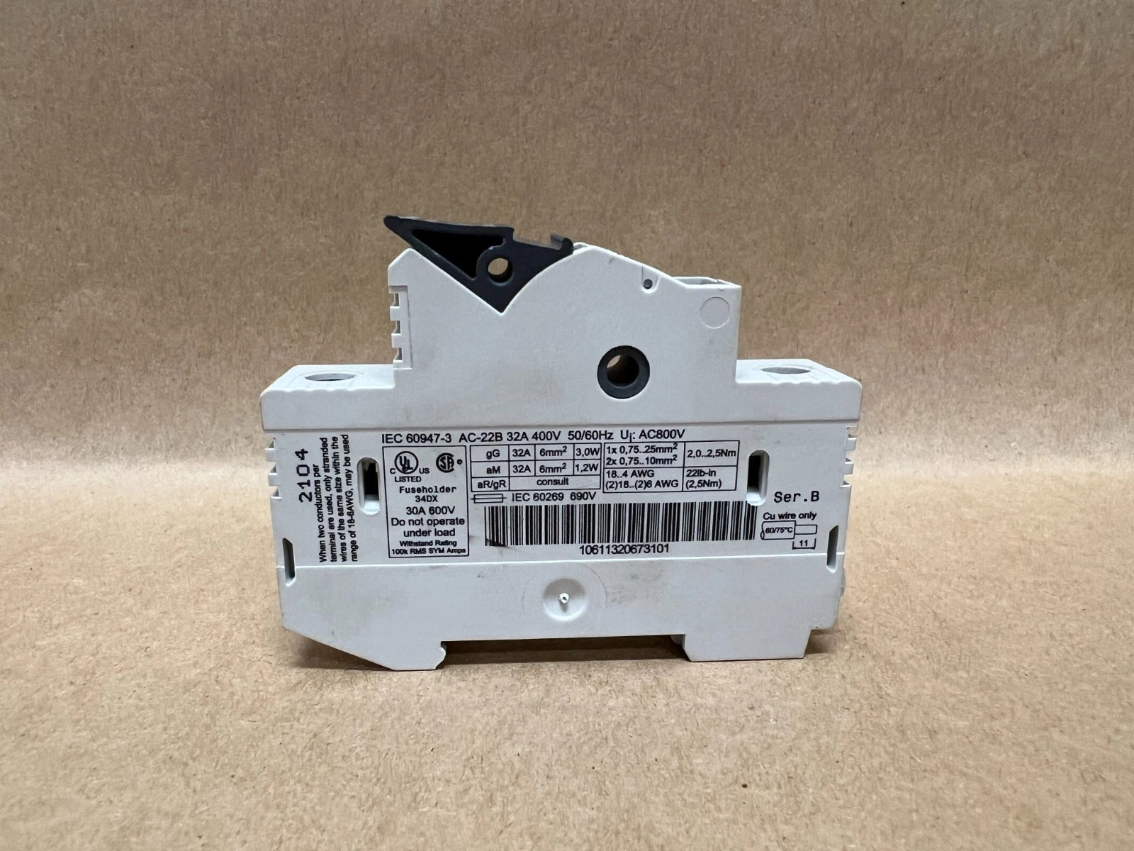 Used Allen Bradley 1492-FB1M30 Fuse Holder