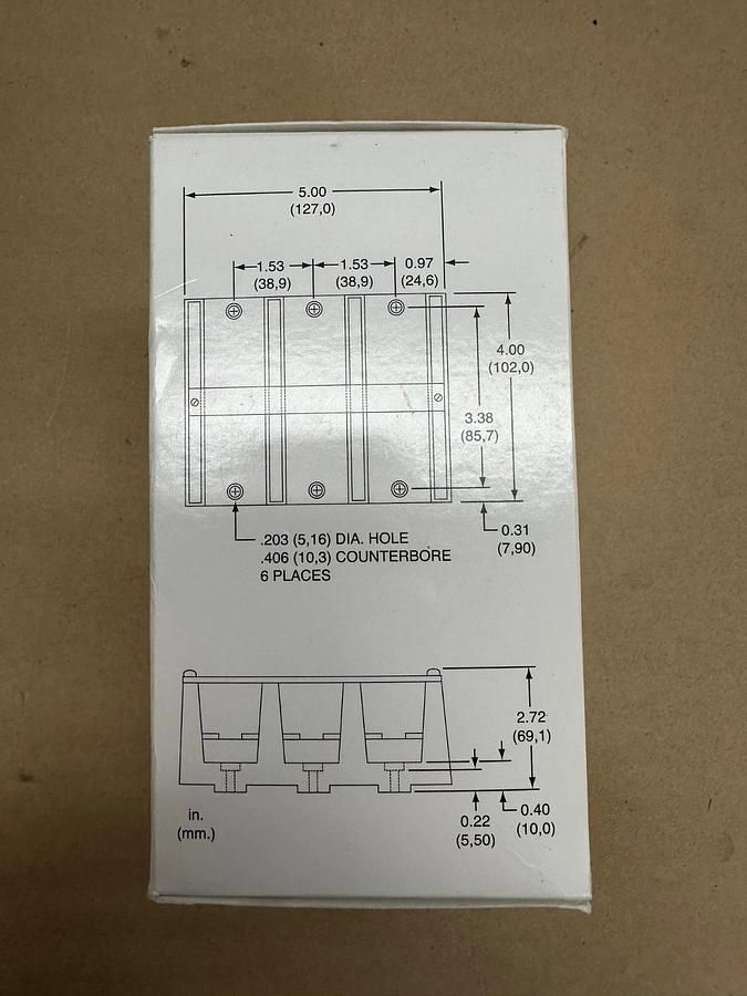 Used Allen Bradley Bulletin 1492-PD3163 Power Terminal Block