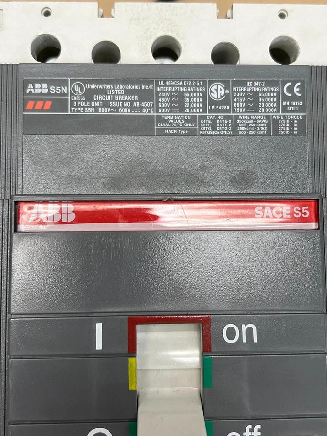 Used ABB S5N/AB-4507 3 Pole Circuit Breaker