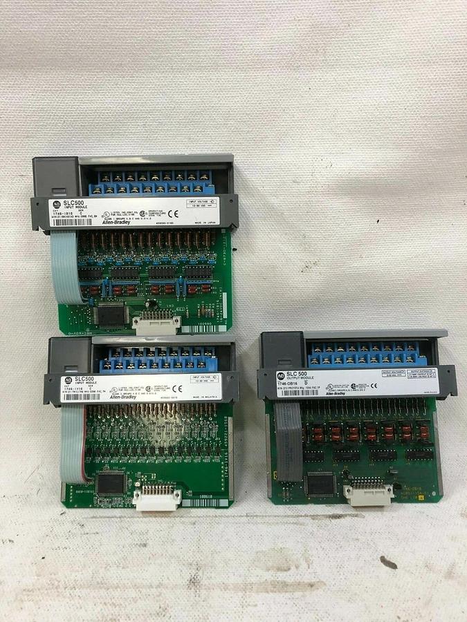 Used Allen Bradley 3 Pieces: 1746-OB16 Ser D, 1746-IV16 Ser C, 1746-IB16 Ser C