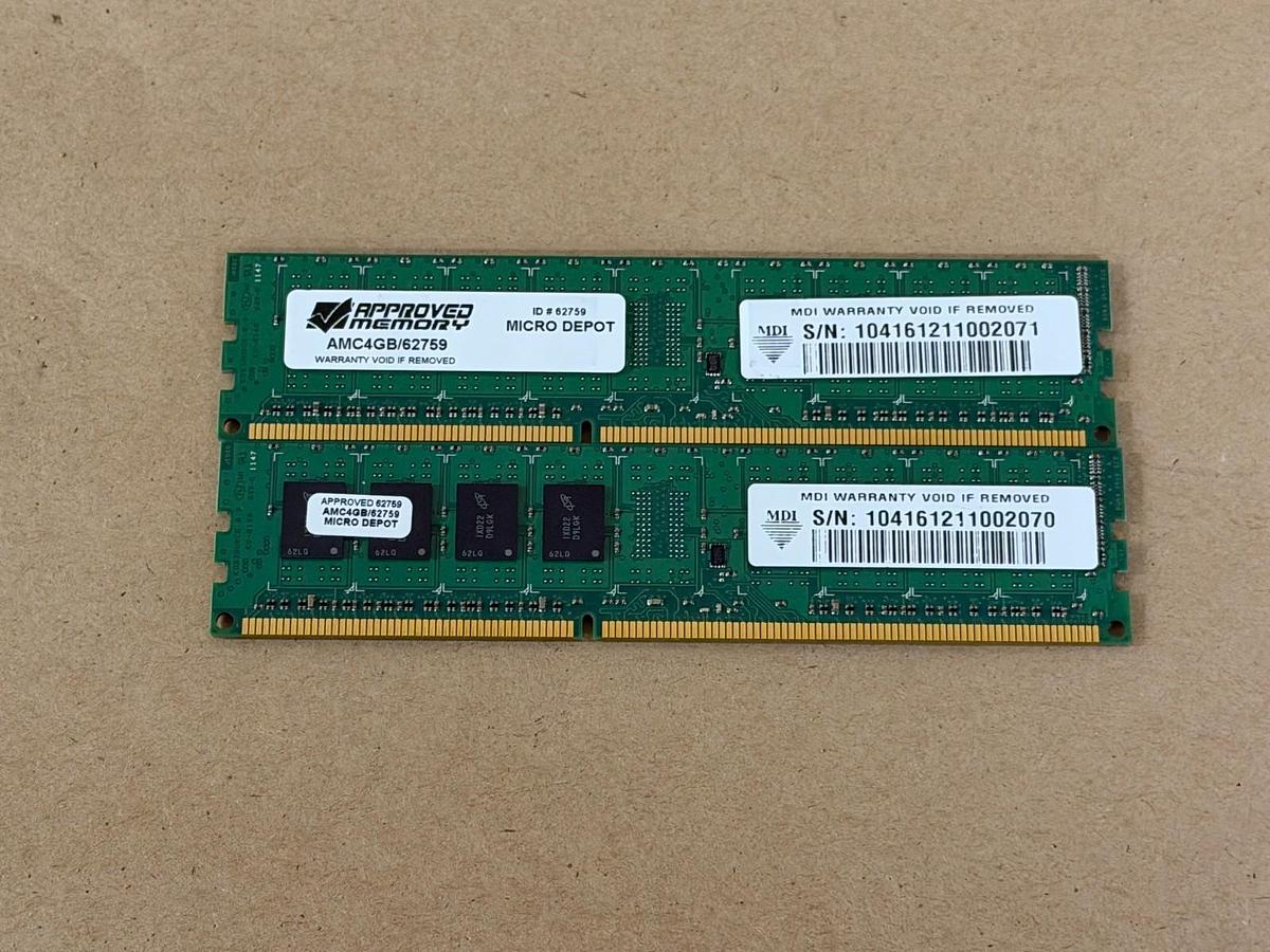 Used Micro Depot AMC4GB/62759 Desktop Ram - Lot of 2