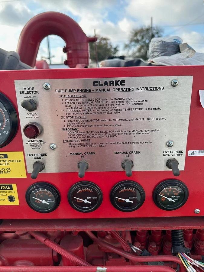 Used Clarke JW6HU40 Fire Pump System