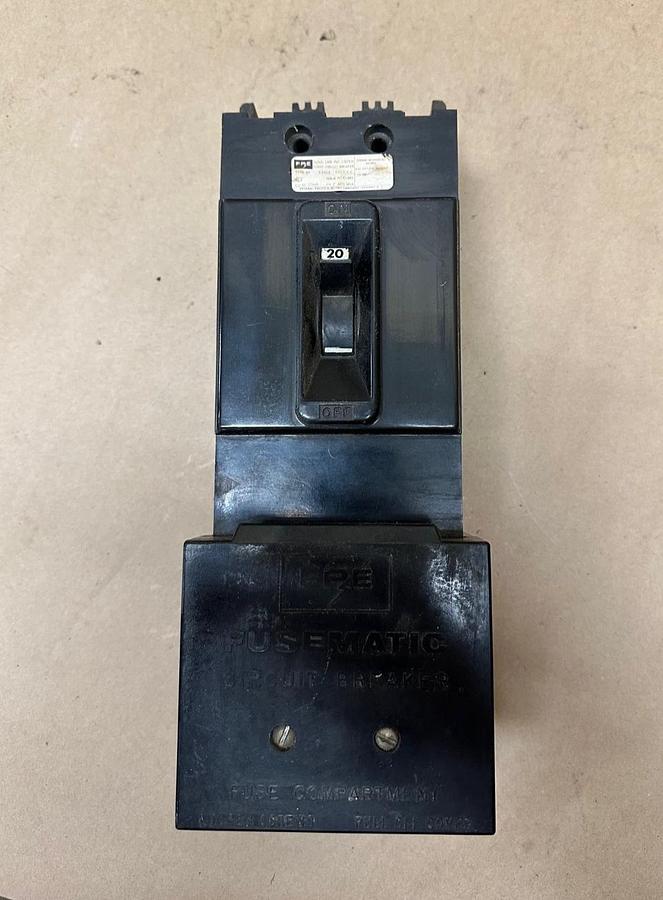 Used Federal Pacific Electric Company XF 20A 3 Pole Circuit Breaker