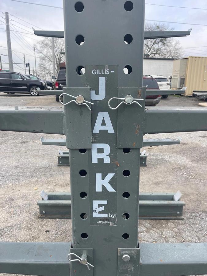 Used Jarke Steeltree Double Sided Cantilever Rack, Column H: 8’, Arm L: 24”, 18 Arms