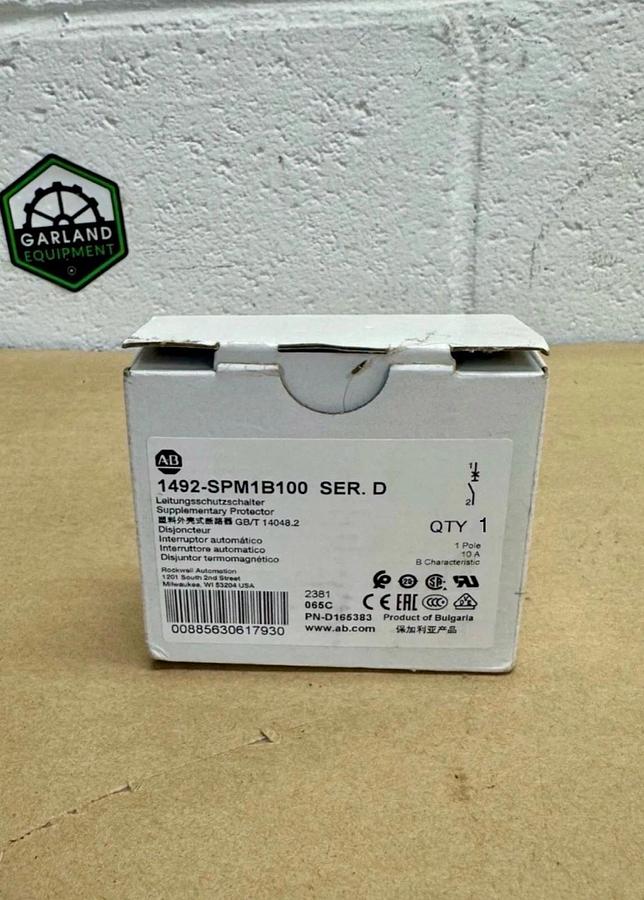 Used Allen Bradley 1492-SPM1B100 Ser D Supplementary Protector 1 Pole 10A Qty 1 *NEW*