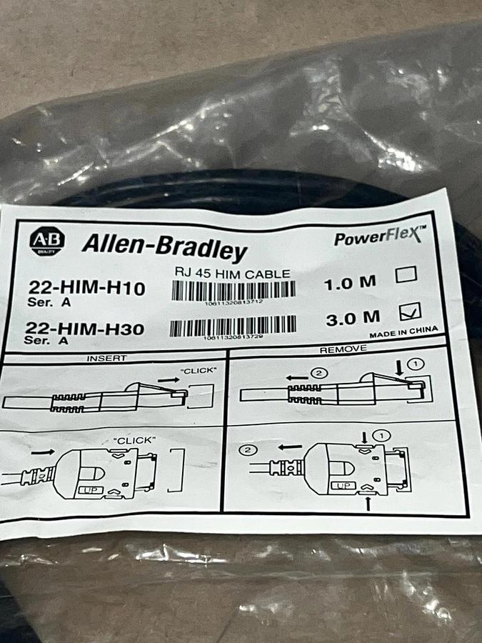 Used Allen Bradley 22-HIM-H30 Ser A, RJ 45 HIM Cable, 3 m *FACTORY SEALED*