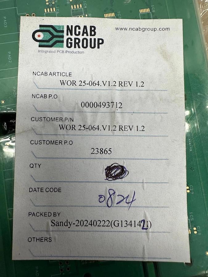 Used NCAB Group WOR 25-064 Circuit Board, Qty 25 *FACTORY SEALED*