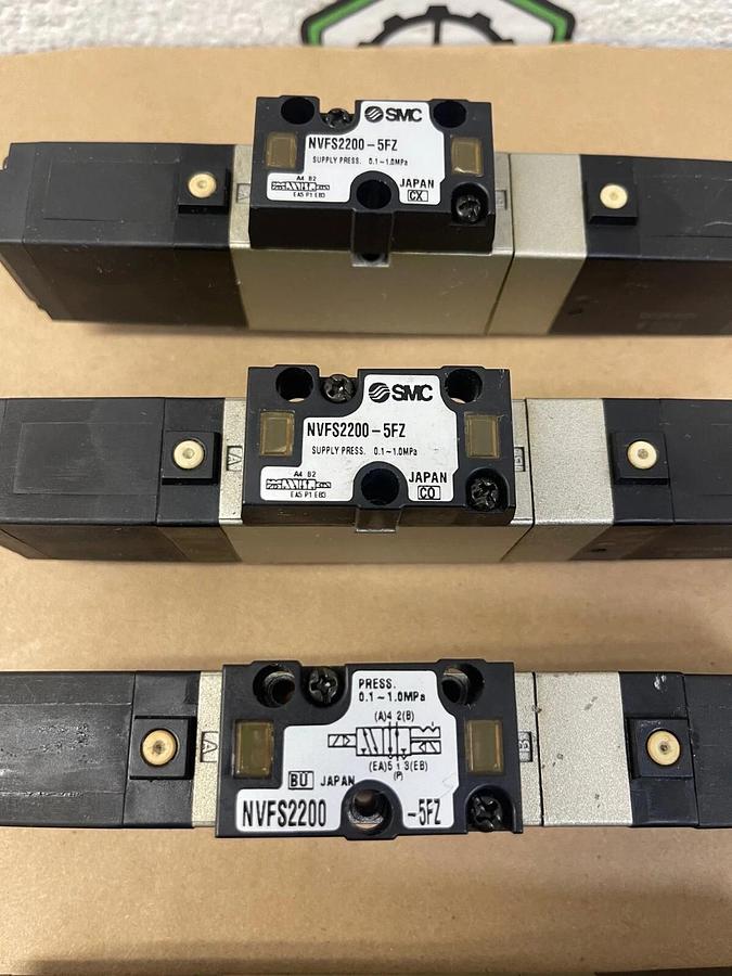 Used SMC NVFS2200-5FZ Pneumatic Solenoid Valves - Lot of 5