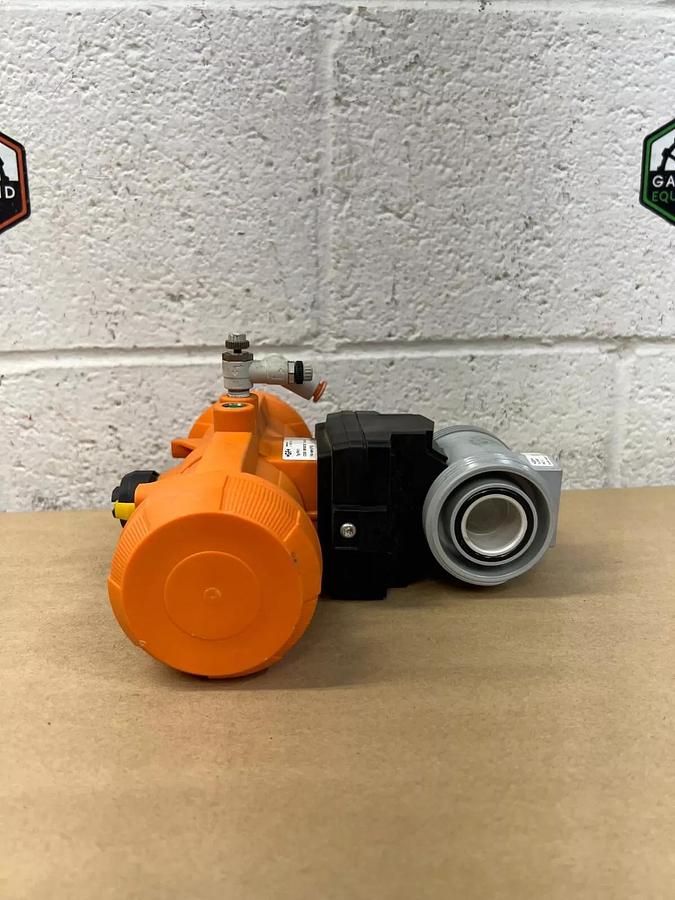 Used Georg Fischer Type PA11, Code 198150128 Pneumatic PVC Flanged Ball Valve