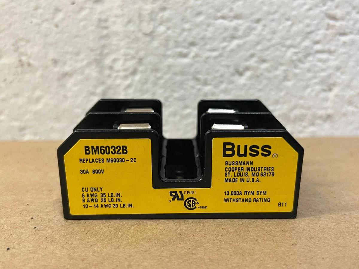 Used Bussmann BM6032B 30A, 600V Fuse Block