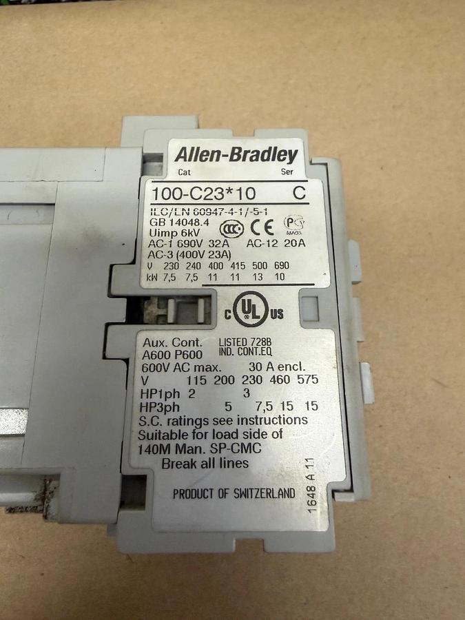 Used Allen-Bradley 100-C23*10 Series C, Contactor
