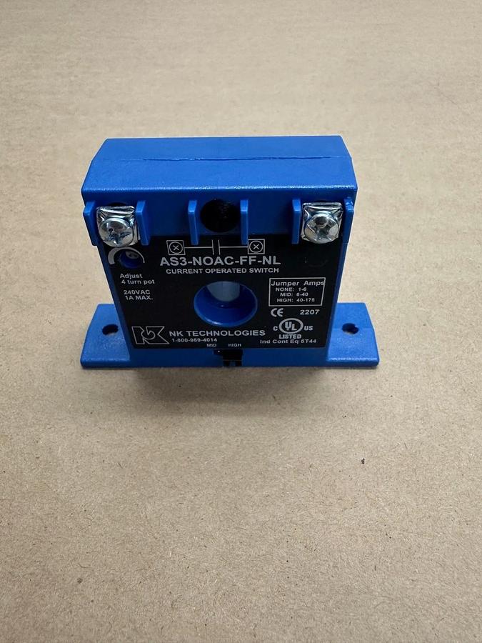 Used NK Technologies AS3-NOAC-FF-NL Fixed Core AC Current Operated Switch *NEW*