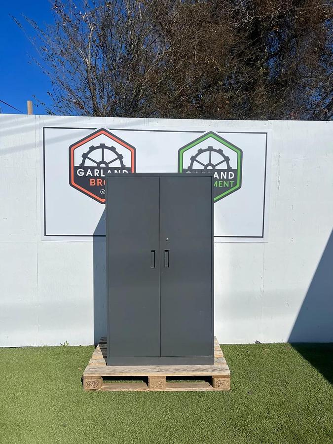 Used Steelcase 2 Door Storage Cabinet, W:36” D:24” H:63.75” - no key