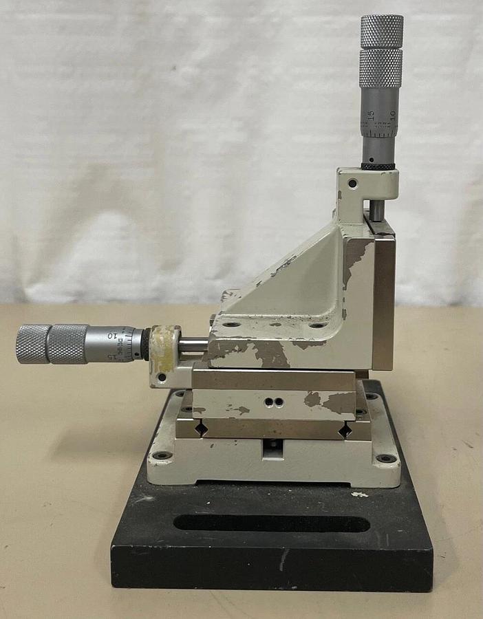 Used Line Tool Company 3-Axis Linear Stage XYZ Micropositioner w/ Starrett Micrometer