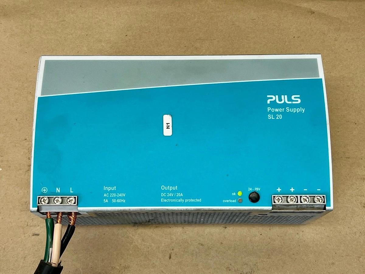 Used PULS SL20.100 Power Supply, In:AC 200-240V, 5A, Out:DC 24-28, 20A, 480-600W