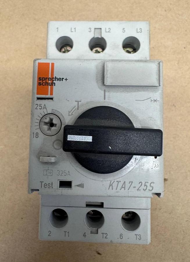 Used Sprecher + Schuh KTA7-25S-25A Manual Motor Protector