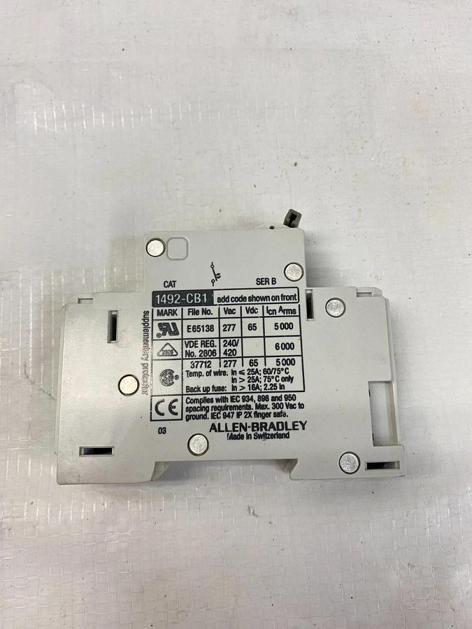 Used Allen-Bradley 1492-CB1 H 050 5A Circuit Breaker Series B - Lot of 5