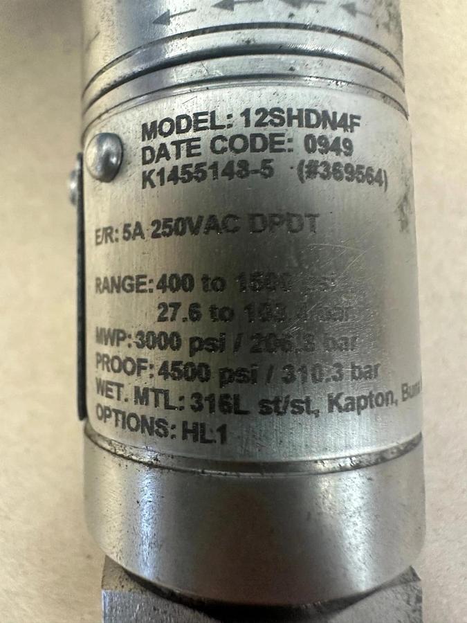 Used United Electric Controls 12SHDN4F 12 Series Pressure Switch