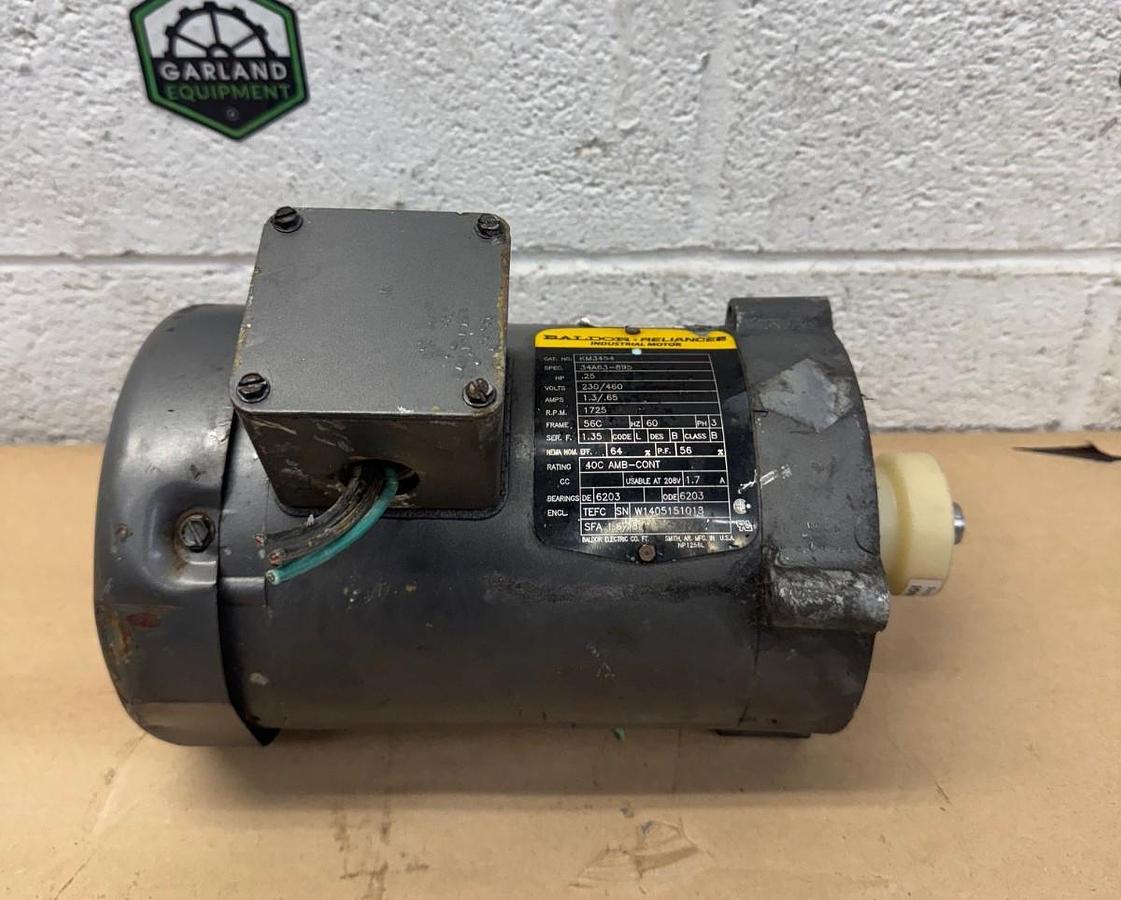 Used Baldor Reliance KM3454 1/4Hp Motor @ 1725RPM, C-Face, 230/460V, 1.3/0.65A