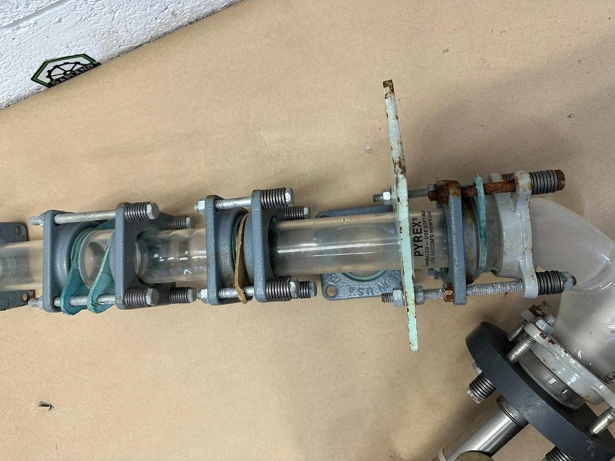 Used Pyrex/Bimba 1-1/2” Glass Diverter Valve w/ QVF548CORNING